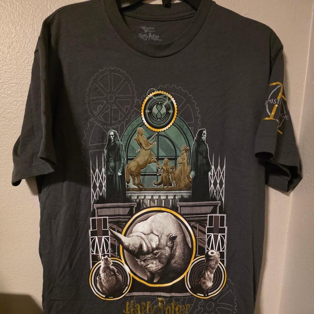Harry Potter Universal Studios Ministry of Magic Graphic T-Shirt Grey XS